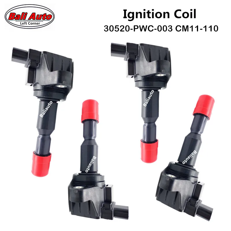 Левом углу 4X катушка зажигания OEM 30520-PWC-003 CM11-110 для HONDA AIRWAVE FIT II Джаз 1.3L 1.5L(2002-) 30520-PWC-A01