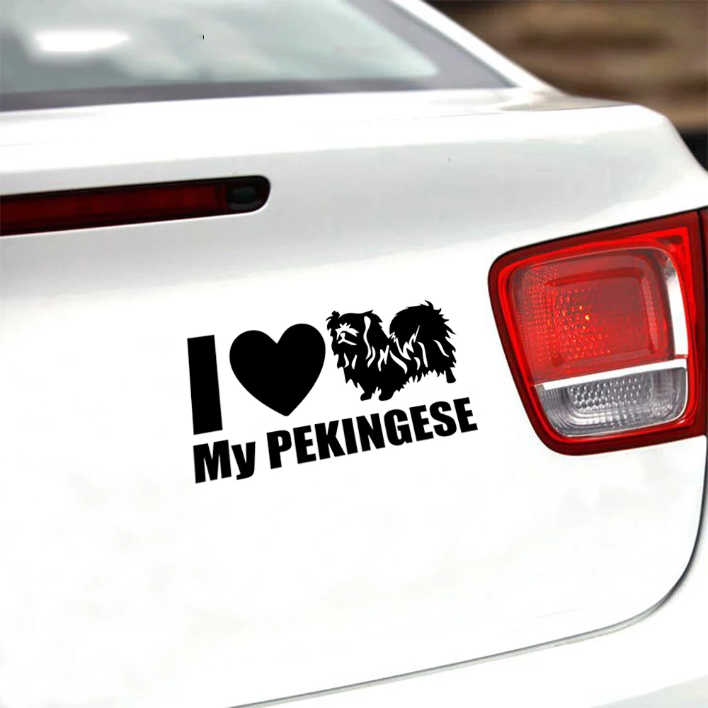 14.5*7 cm Jɺime Mon Pekinois De Voiture Animaux Autocollants Vinyle Stickers Moto Car Styling Accessoires | Автомобили и