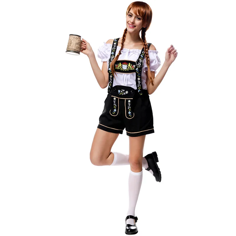 

Немецкий пивной женский костюм для взрослых Lederhosen Oktoberfest Хэллоуин