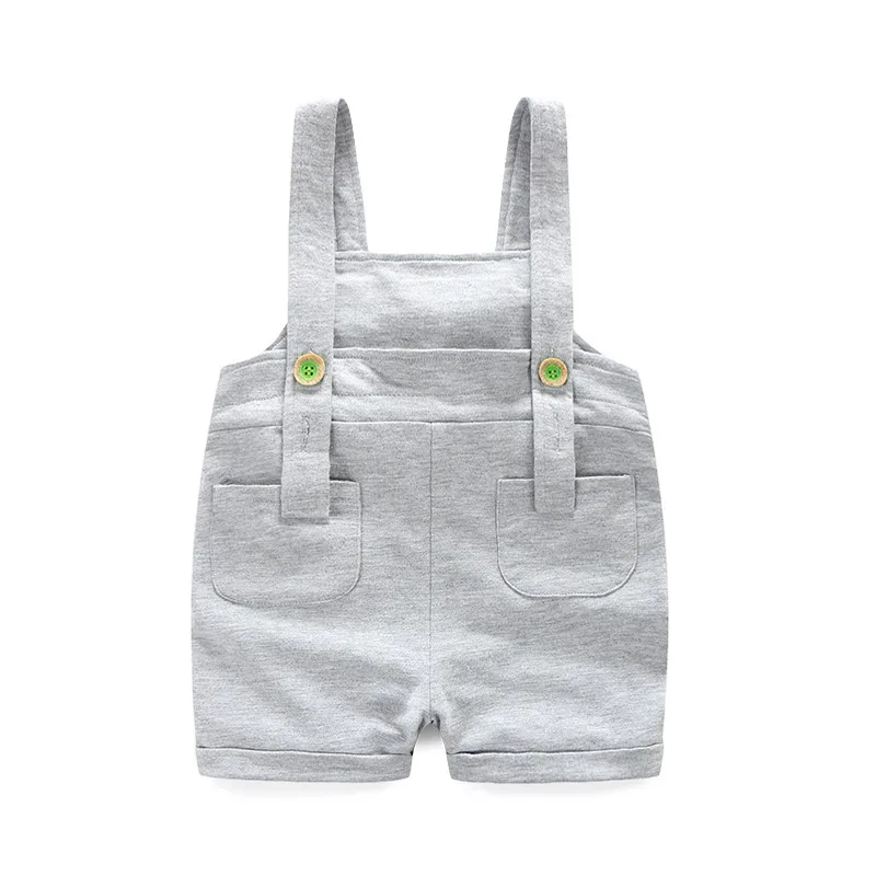 Детские комбинезоны новинка летний однотонный комбинезон с завязками для