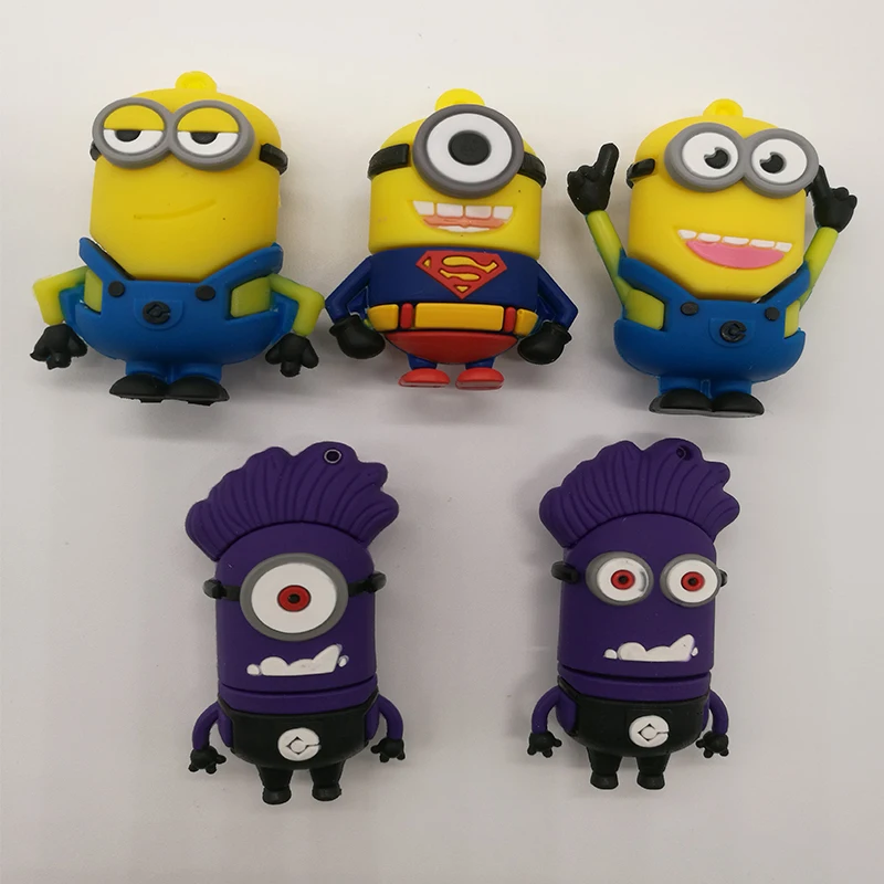Флешка usb2.0 с мультяшными миньонами usb 64 ГБ 32 16 8 4 карта памяти креативная в подарок