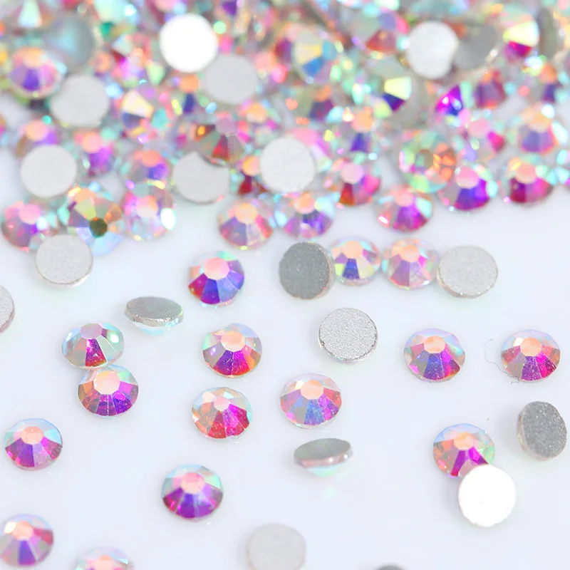 1000Pcs Colorful Nail Rhinestone Crystal Flat Bottom Mixed Size Tips DIY 3D Art Decorations | Красота и здоровье