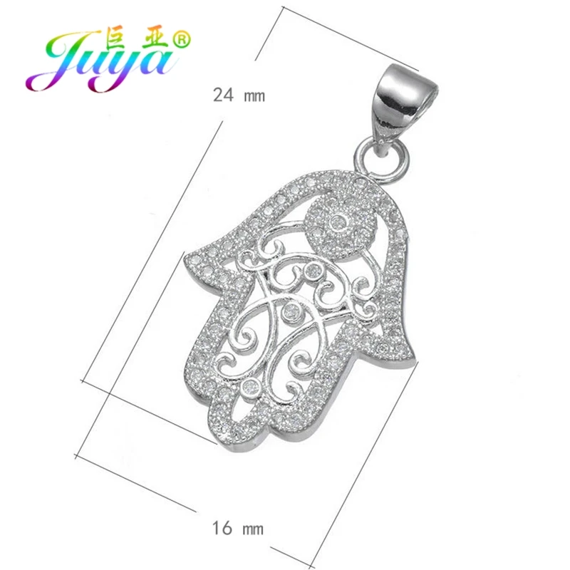 Juya DIY ювелирные изделия, микро-подвески с цирконием, кошкой, хамсой, звездой, рыбкой, Подвеска для женщин и детей, подвеска ручной работы, изготовление ювелирных изделий