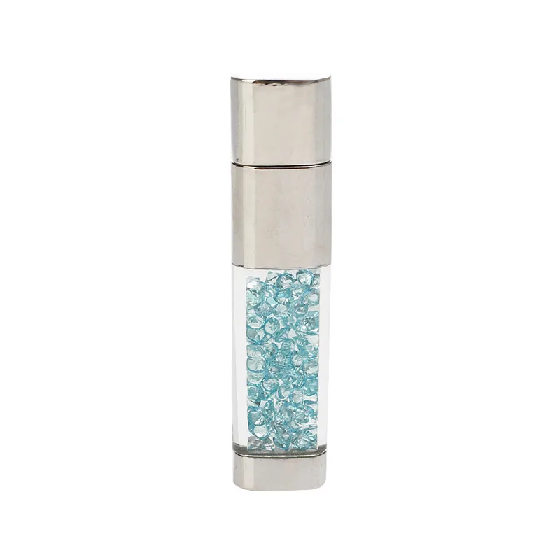 light blue USB диск, 64 ГБ, 4 Гб, металлический флеш-накопитель, 16 ГБ, ювелирное изделие, USB флеш-накопитель, 32 ГБ, Кристальный флеш-накопитель, 8 ГБ, флэш-память, 128 ГБ, специальный логотип, подарок - Цвет: light blue