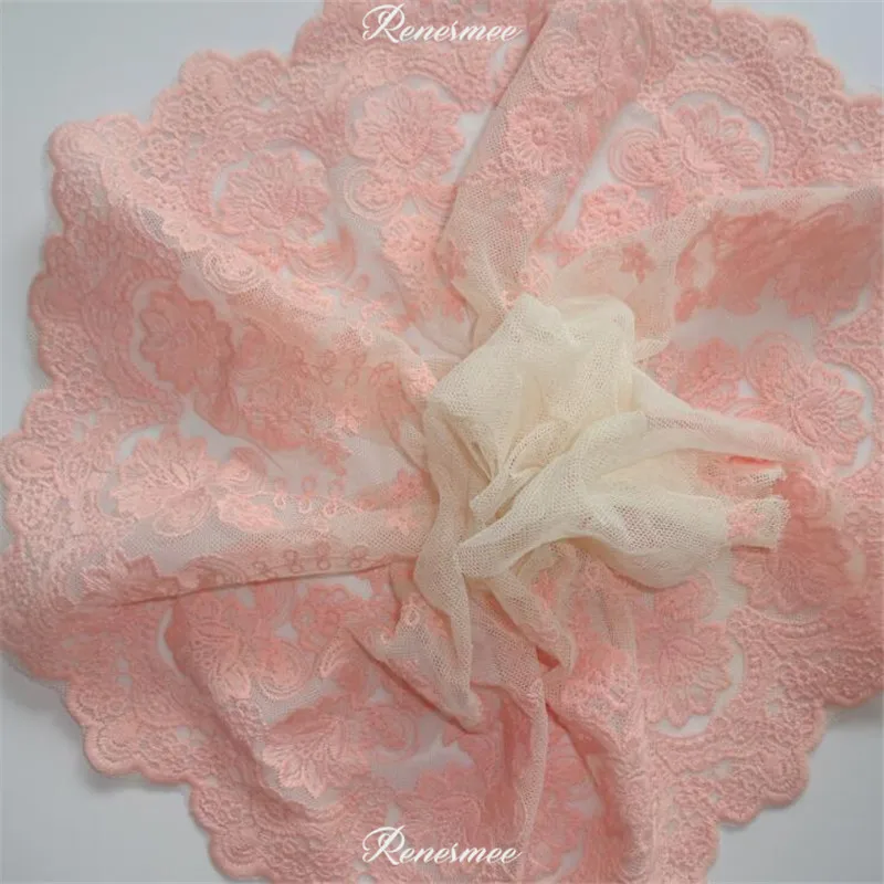 1Yard 22cm Pink Mesh Fabric Venise Lace Trim Embroidery Embellishment Sewing Crafts Doll Material Free Shipping SX155 | Дом и сад