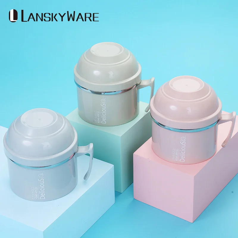LANSKYWARE креативный японский контейнер для завтрака детский пищевой контейнер дети из нержавеющей стали Bento Box кухня мгновенная супница Cu