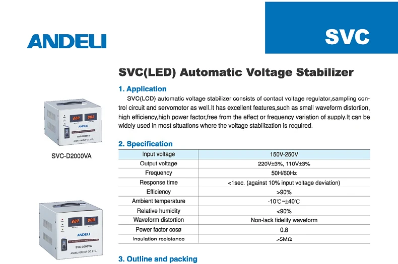 SVC-D7500VA однофазный Автоматический регулятор напряжения 7500 Вт бытовой
