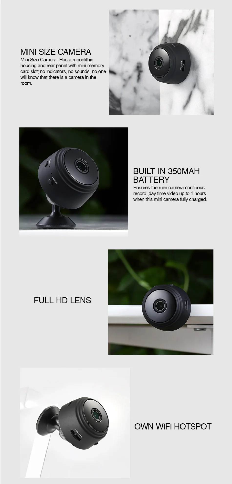 ET A9 Мини Wifi камера 1080P Инфракрасная видеокамера с обнаружением движения широкоугольная видеокамера домашняя камера безопасности Поддержка 128 г TF карта