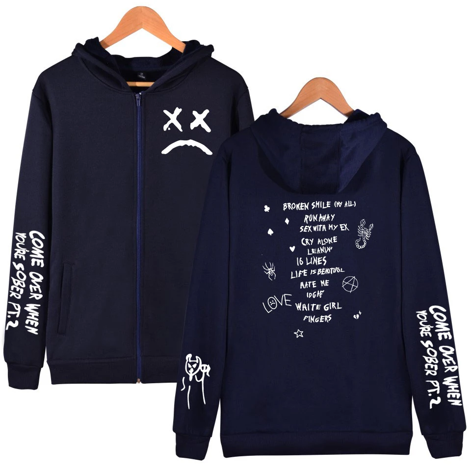 Толстовки Lil Peep K-POP горячая Распродажа повседневные толстовки на молнии свитшоты