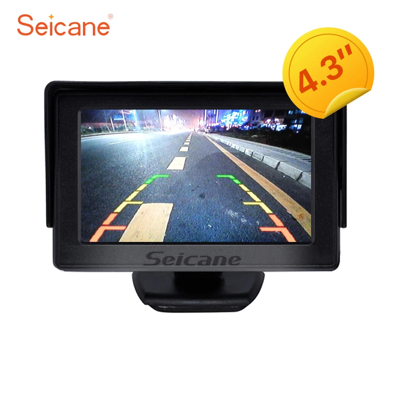 

seicane 4.3 Inch HD TFT LCD 400TV Lines Car Monitor Display with Backup Rearview Camera Reverse Parking Assistance System