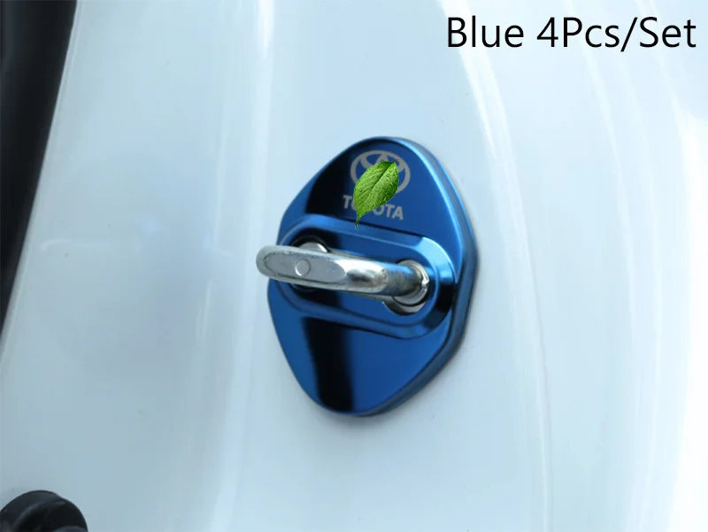 Blue Автомобильные аксессуары Нержавеющая сталь Дверные замки Защитная крышка авто-Стайлинг 4 шт./компл. для Toyota Avalon - Название цвета: Blue