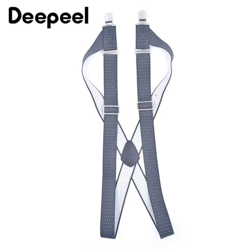 Deepeel 1pc 3.5*125cm Casual Men Suspenders Polyester Jacquard 2 Clips Suit Pants Shirt Stays Accessories Decoration Strap SP013 |