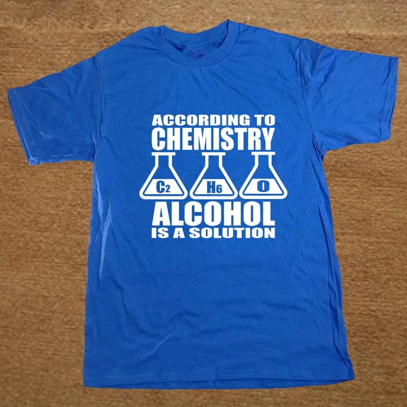 Новый Летний Стиль Смешно АЛКОГОЛЬ Является РЕШЕНИЕ Футболка Мужчины