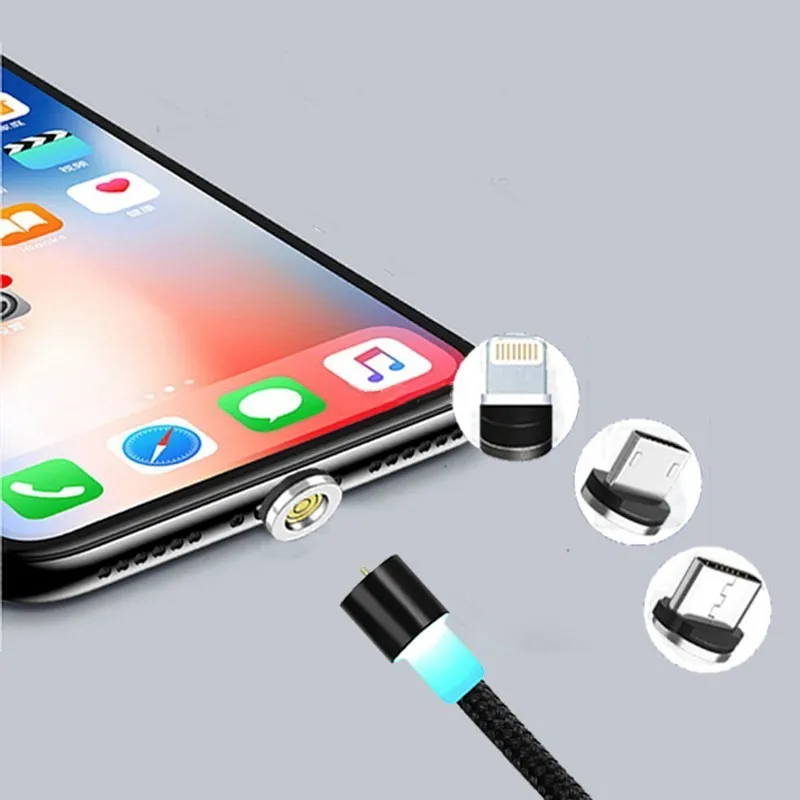 Micro USB кабель Магнитный 3A Быстрая зарядка 1 м для Android Мобильный Быстрый зарядный