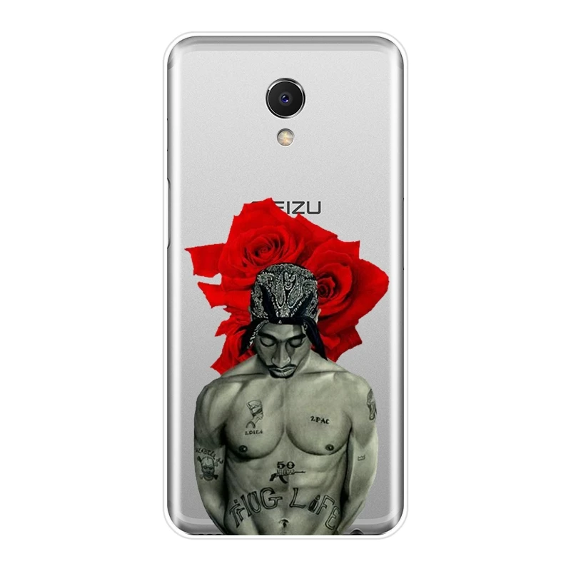 Задняя крышка для Meizu M6 M6S M6T M5 M5C M5S M3 M3S M2 силиконовый мягкий чехол Rapper 2Pac Tupac Note