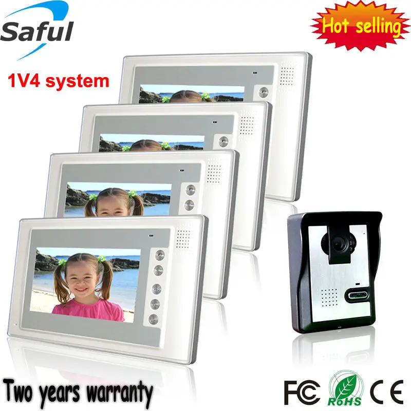 Бесплатная доставка 7''TFT цвет проводной видео-телефон двери интерком дверной
