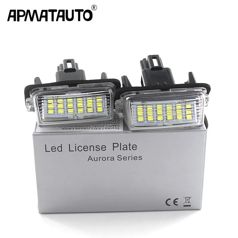 

2PCS CANbus White For Toyota Yaris/Vitz Camry Corolla Prius C Ractis Verso S Led Licence Number Plate LED Lamp Light OEM REPLACE