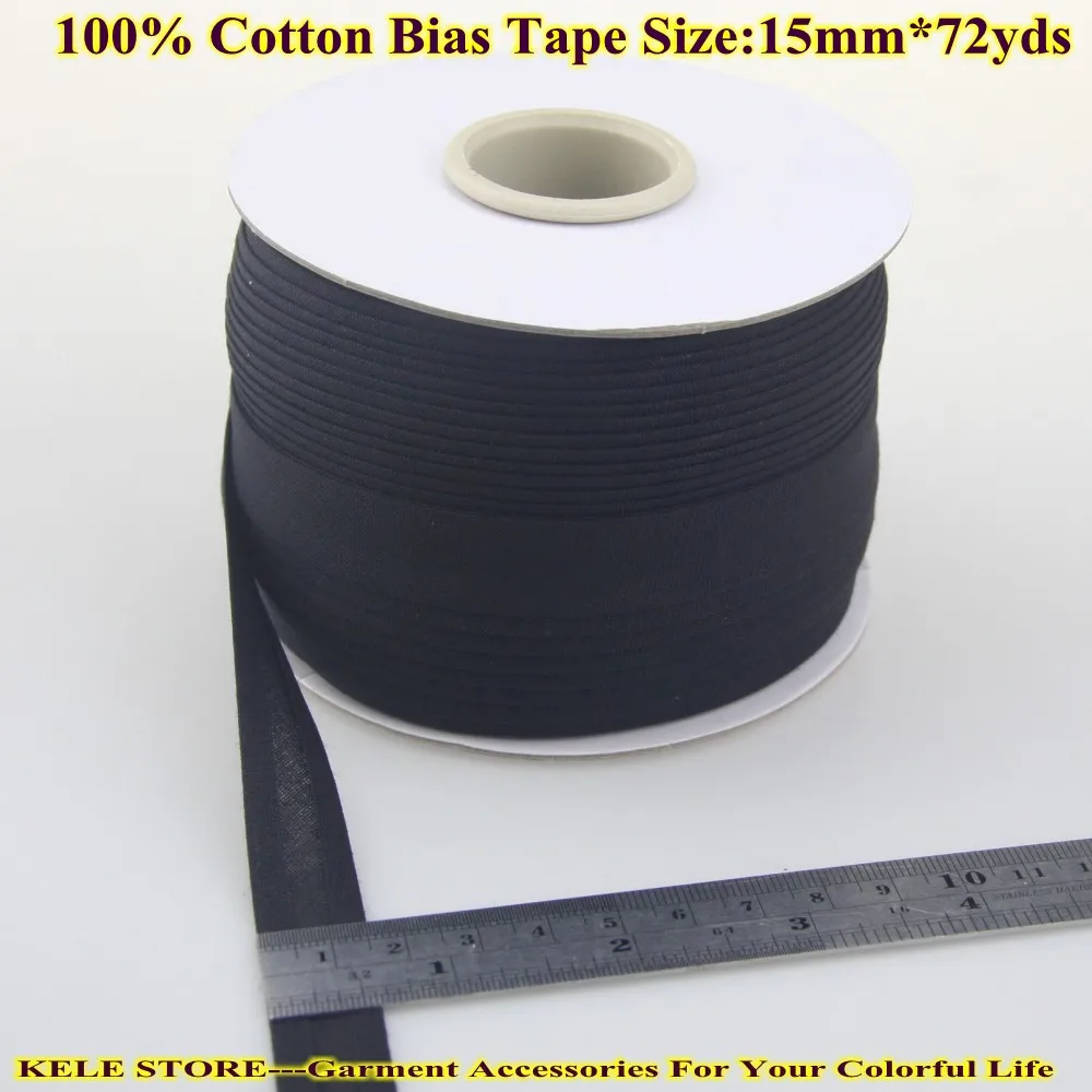Хлопок косой ленты Размер: 15mm72yds белый для DIY изготовления, аксессуары для одежды портные материал для домашнего текстиля