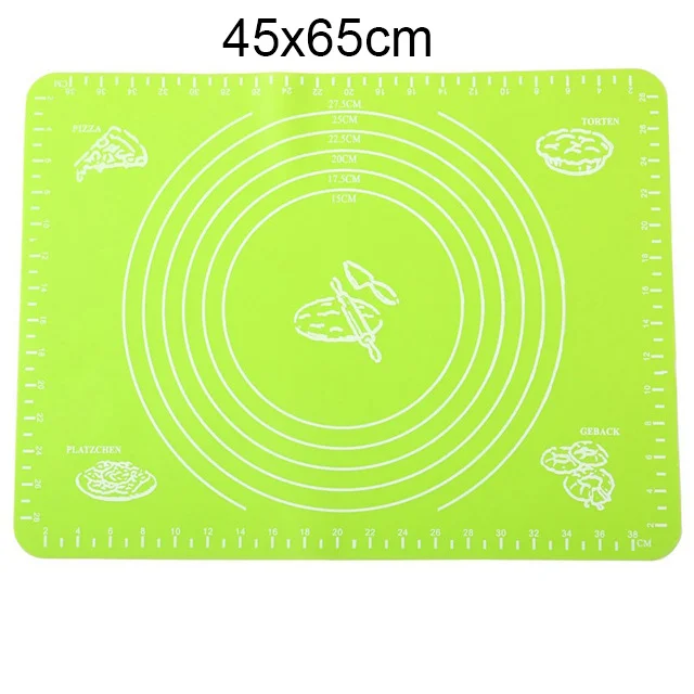 green XL 65x45 см антипригарный силиконовый коврик для выпечки коврик для замеса теста паста муки стол лист жаростойкий кондитерский коврик кухонные инструменты для выпечки - Цвет: green XL