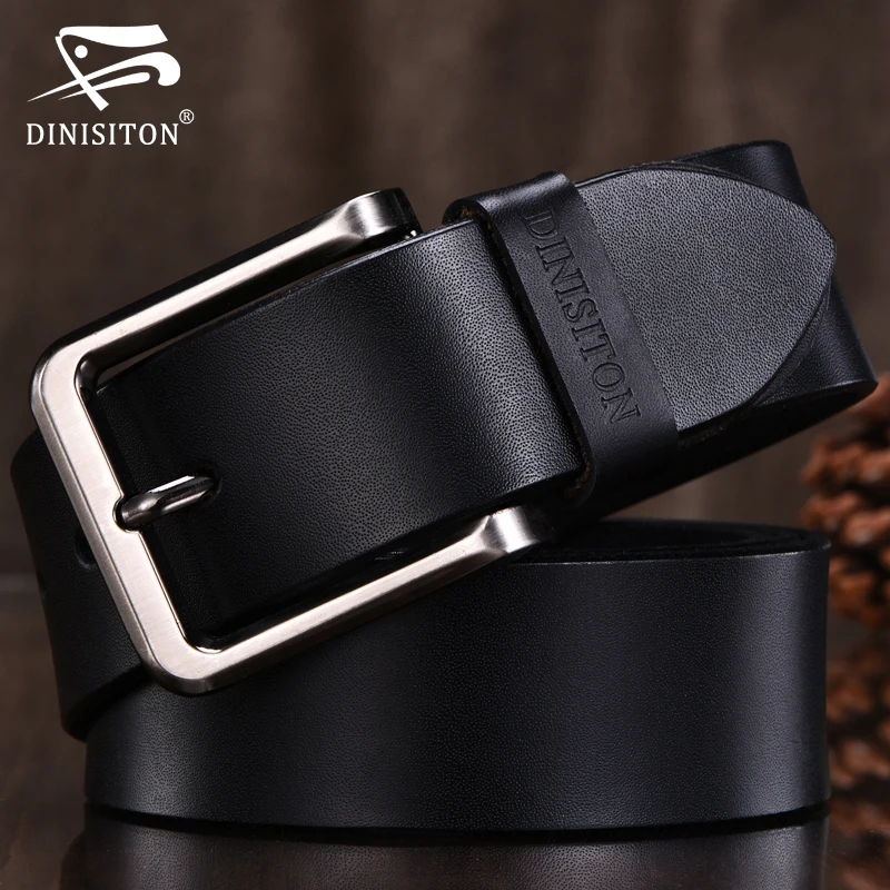 DINISITON High Quality Genuine Leather belt Men Designer Belts Brand Strap Fashion Pin Buckle Jeans Casual Male Metal Hombre