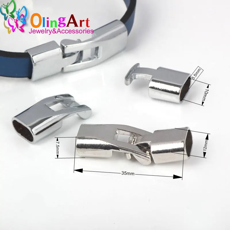 OlingArt 35*12 мм 3 шт./лот кожаные застежки серебристого цвета Высококачественная
