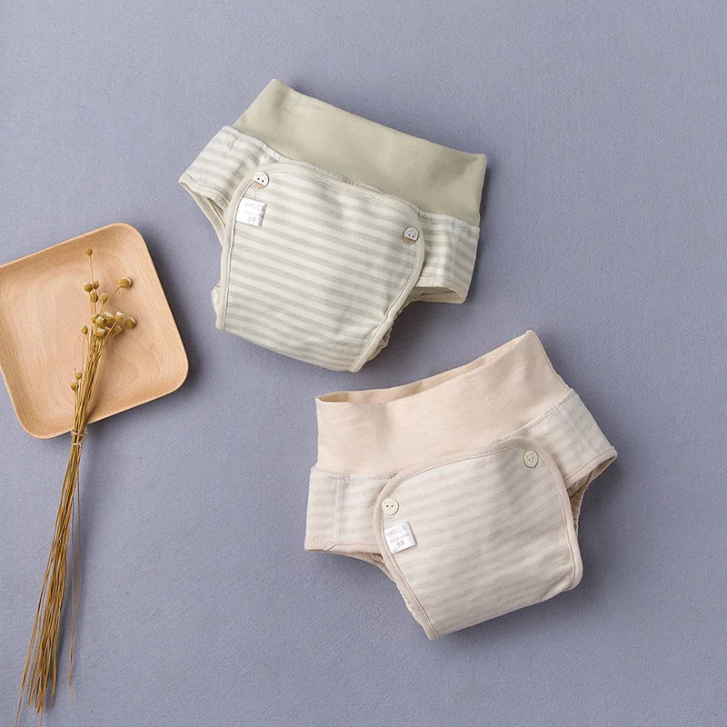 Весенние модные новые органические подгузники с высокой талией тканевые