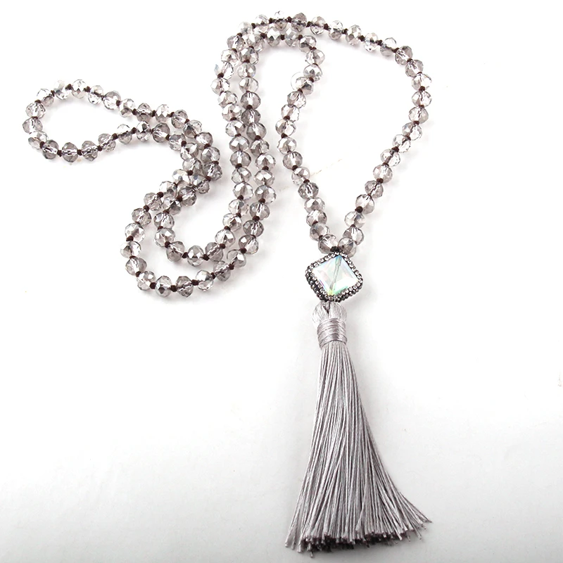 MOODPC модное богемное Ювелирное стекло с длинными узелками и кристаллами