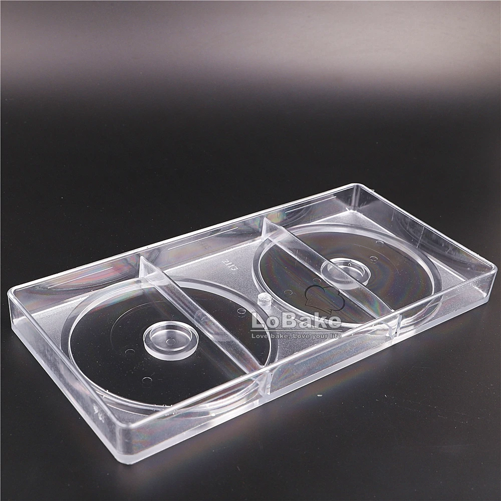 2 cavities compact disc big round shape PC polycarbonate chocolate candy mould ice cube sugar craft bakery mold DIY baking tools | Дом и сад