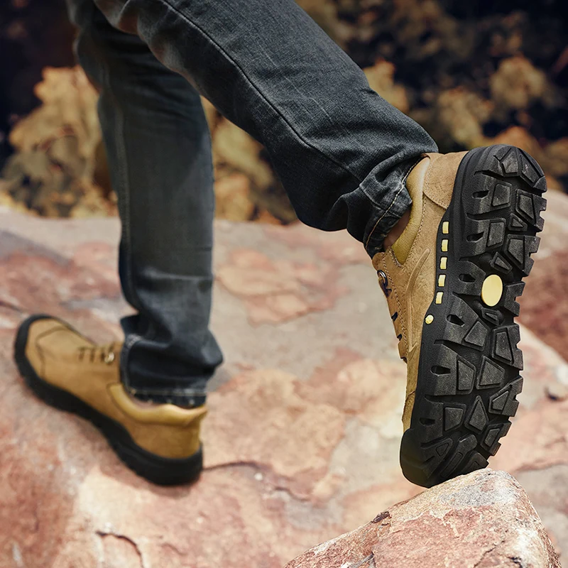 2019 new fashion men's shoes casual genuine leather cow lace up shoe man khaki brown black breathable comfortable for men | Обувь