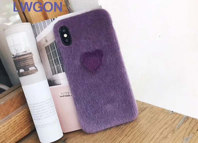 Плюшевый чехол для телефона oppo A57 A59 A73 A79 A83 A3 A5 гладкий сердечко зимний теплый