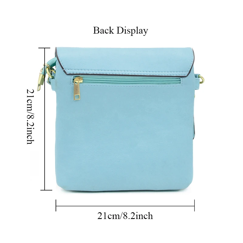 

BONAMIE Hollow Out Messenger Bag For Women Blue Leather Crossbody Flap Bag Lady Fashion Double Layer Single Shoulder Zipper Bag