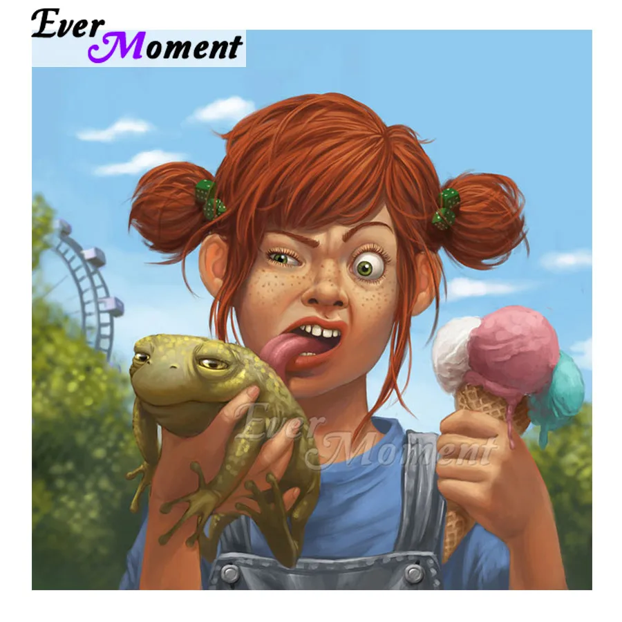 Картина для алмазной вышивки с изображением девушки Ever Moment квадратная мозаика