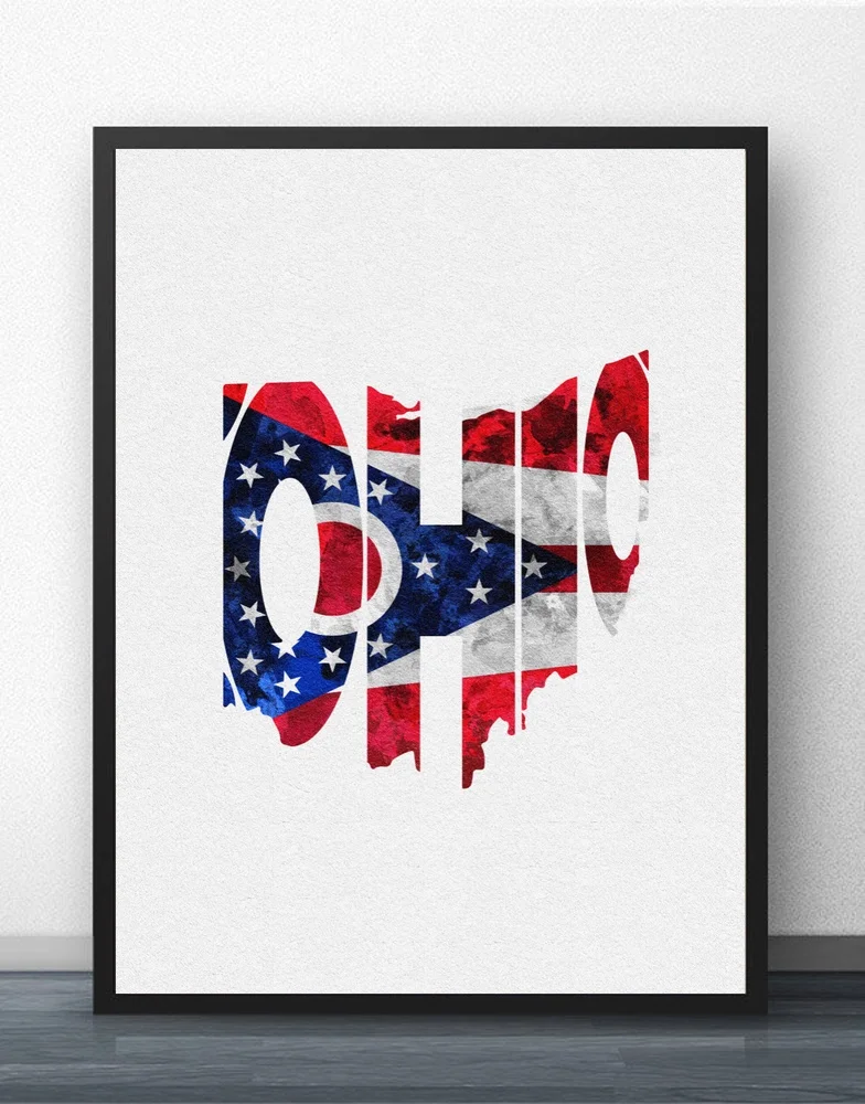 Typo флаг карта город Карта стены Искусство Краска Настенный декор холст