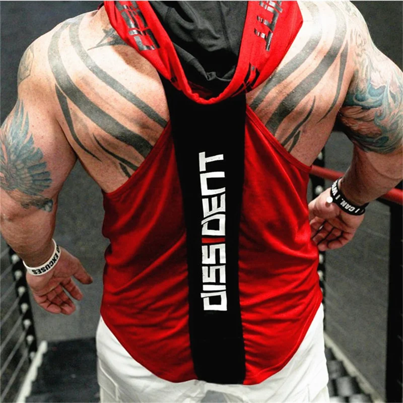 Men Tank Tops Gyms Clothing Fitness Sleeveless hoodies Vests Cotton Singlets Muscle Men Joggers vest Bodybuilding Clothing