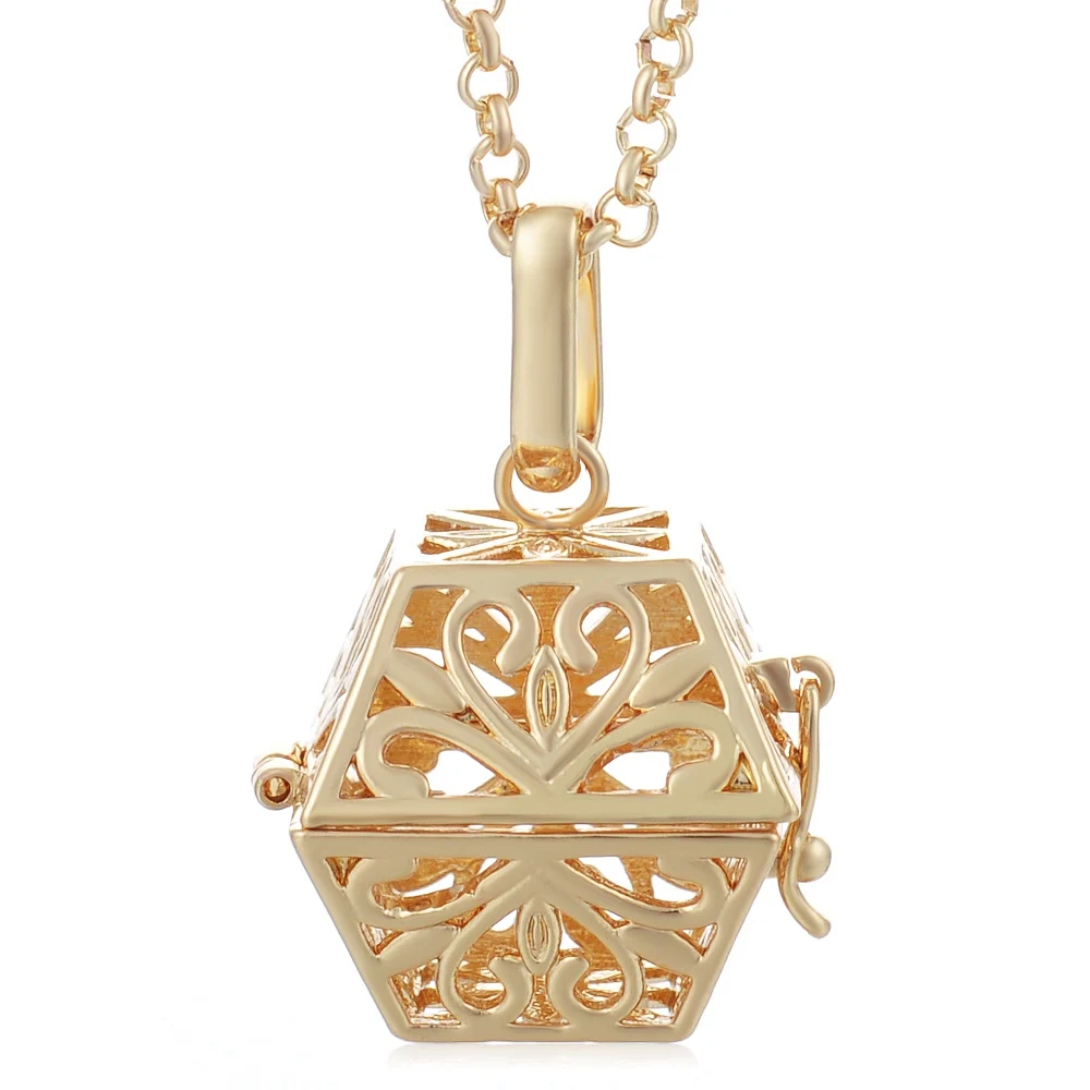 va-058-c Vocheng Bola Ball Angel Necklace 16MM Music Ball Vintage Pregnancy Necklace Aroma Essential Oil Diffuser Pregnant Women VA-048 - Окраска металла: va-058-c