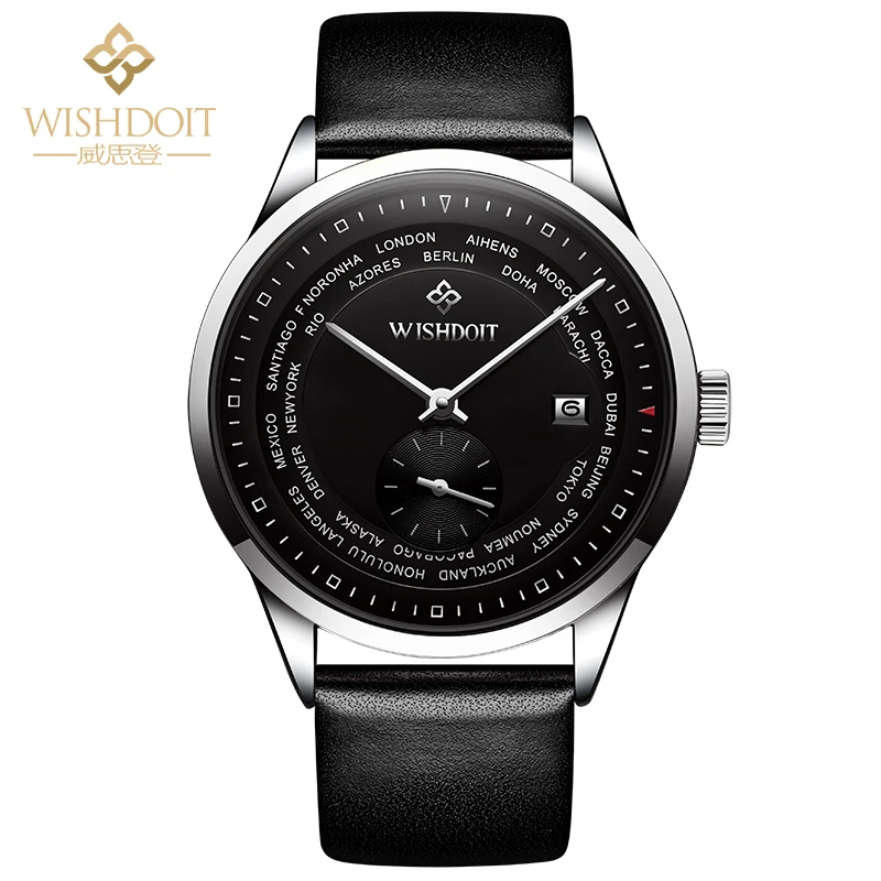 Спортивный костюм Часы Для мужчин Водонепроницаемый кожаный ремешок кварцевые