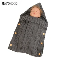 motohood newborn baby wrap swaddle blanket knit sleeping bag stroller wrap for baby swaddle blanket dark gray 0 6 month
