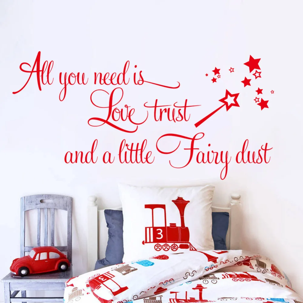 

Red characters 8358 LOVE Bedroom Living Room Backdrop Removable Waterproof Vinyl Diy Wall Art stickers home decor
