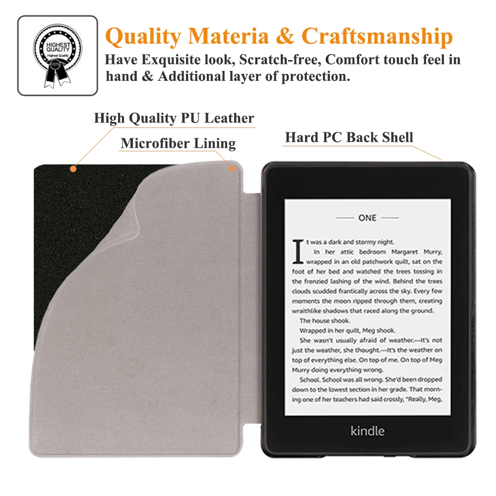 Умный чехол из искусственной кожи с принтом для Amazon Kindle Paperwhite 4 10 поколения Capa 2018