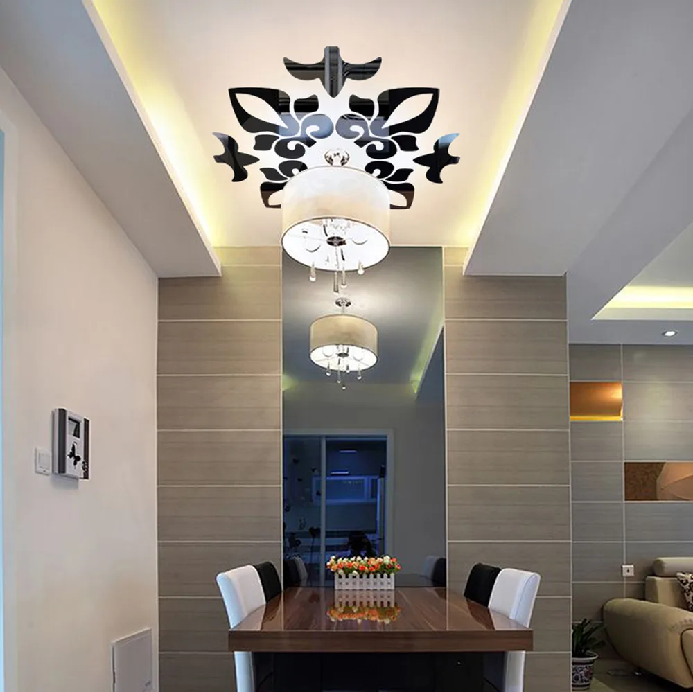 Креативные потолочные акриловые Зеркальные Стикеры MEYA настенные 3D наклейки