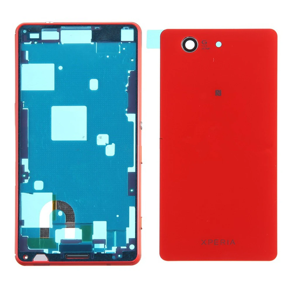For Sony Xperia Z3 Compact D5803 D5833 Full Housing Front LCD Frame Bezel Plate + Battery Door Replacement!! | Мобильные телефоны и