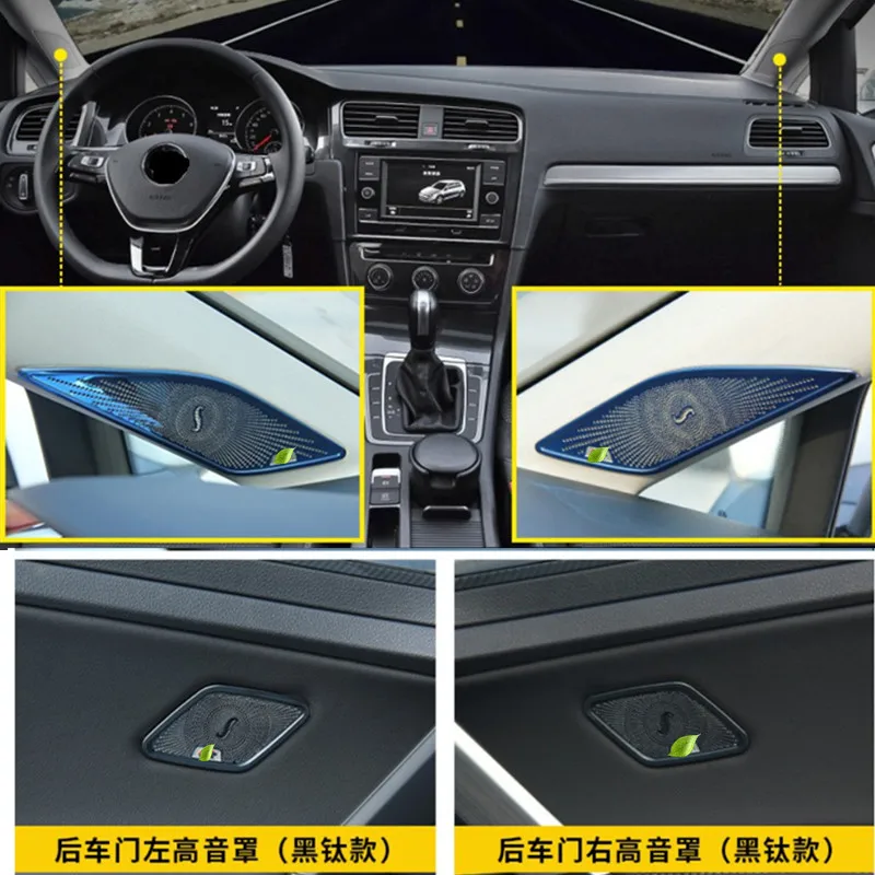 Для Volkswagen Golf 7 MK7 MK7.5- Межкомнатная дверь Рог столб Динамик рамка Колонки Крышка клеющийся молдинг отделка стайлинга автомобилей