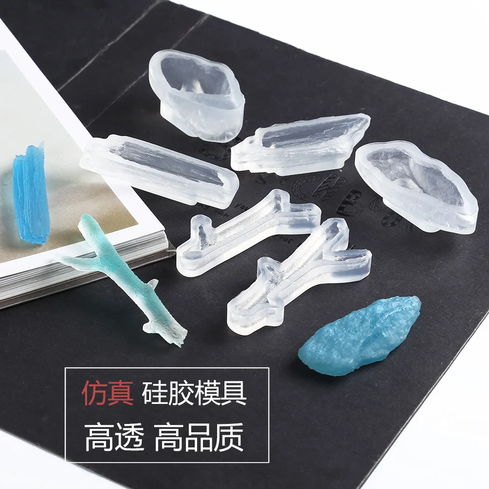 

1PC Stone and Branch Pendant DIY Silicone Mold Dried Flower Jewelry Accessories Tools Equipments Resin Molds