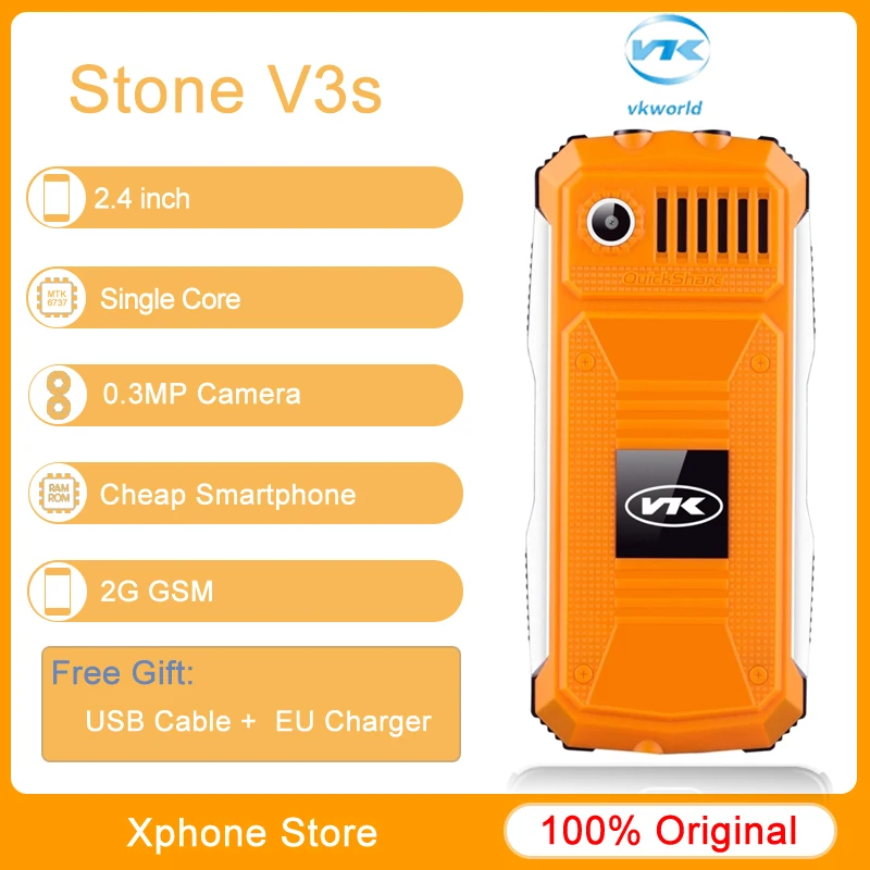 VKworld Stone V3S английская Русская клавиатура 2 4 дюймов водонепроницаемый