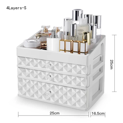 4Layers-S Косметичка Аксессуары для инструментов тип ящика пространство Макияж Кисть полка губная помада уход за кожей большие Чехлы для макияжа - Цвет: 4Layers-S