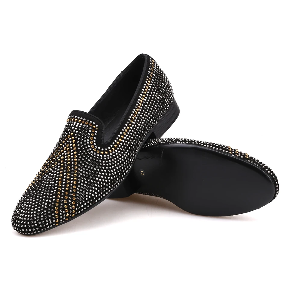 Piergitar New Handmade mixed color rhinestone men suede loafers Luxury brands same style party and wedding shoes men's flats | Обувь