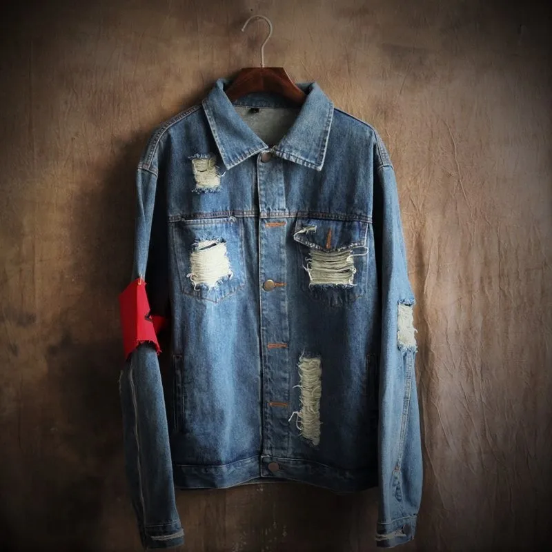 2016 новая зимняя куртка мужские куртки и пальто с нашивками дырками бомбер