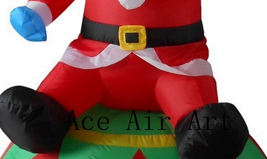 

B2B Goods 13 Foot Tall Lighted Christmas Inflatable Santa Claus siting on a balloon on Ornament Yard Decoration