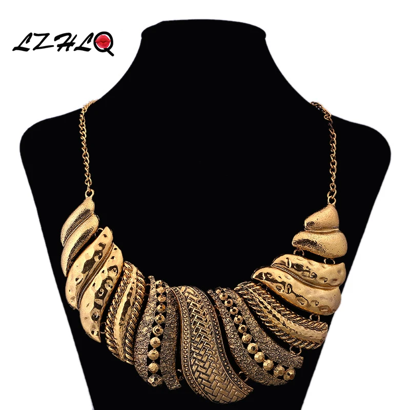 

LZHLQ 2020 Fashion Drop Bohemia Maxi Necklace Pendant Punk Exaggeration Colar Power Statement Choker Women Brand Jewelry