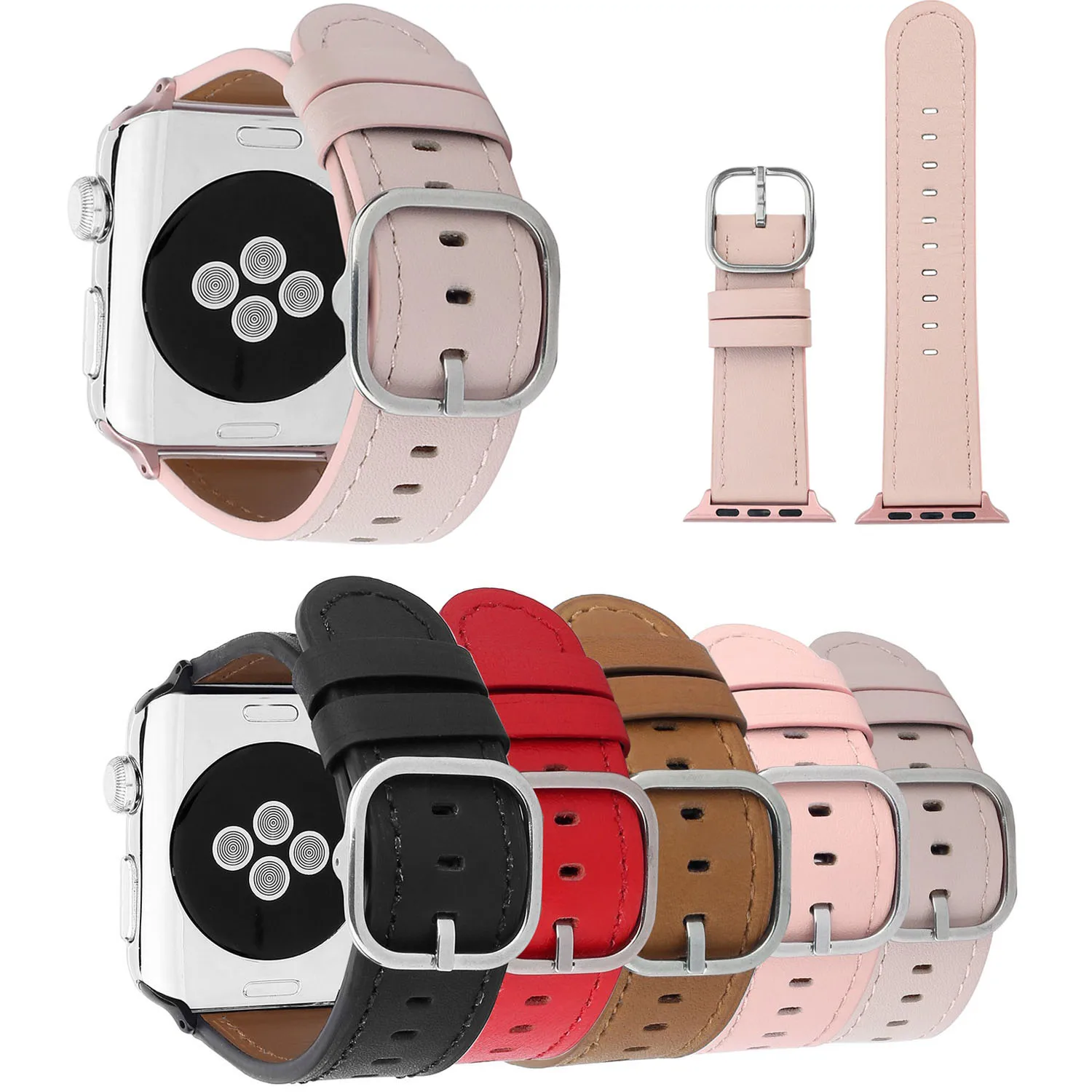 Классический ремешок из натуральной кожи для Apple Watch iWatch Band 44 мм 42 мм 40 мм 38 мм Серия 1 2 3 4 браслет металлическая Пряжка ремешок для часов